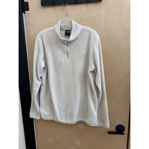Womens The North Face cream colored Fleece Quarter-Zip Sweatshirt XL